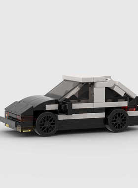 MOC经典动漫迷你AE86赛车模型国产小颗粒积木儿童益智DIY拼装玩具
