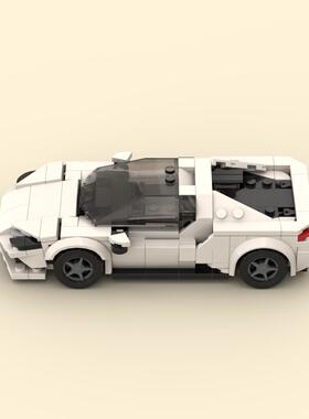 MOC国产小颗粒拼插积木296GTB赛车模型儿童益智科教汽车DIY玩具