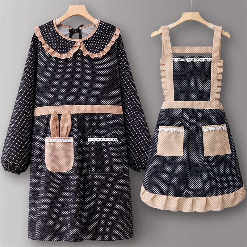 罩衣女新款时尚超好看的围裙纯棉长袖日系工作服加厚简约网红厨房,家庭/个人清洁工具,围裙,淘宝优惠券,粉丝福利购,淘宝优惠卷