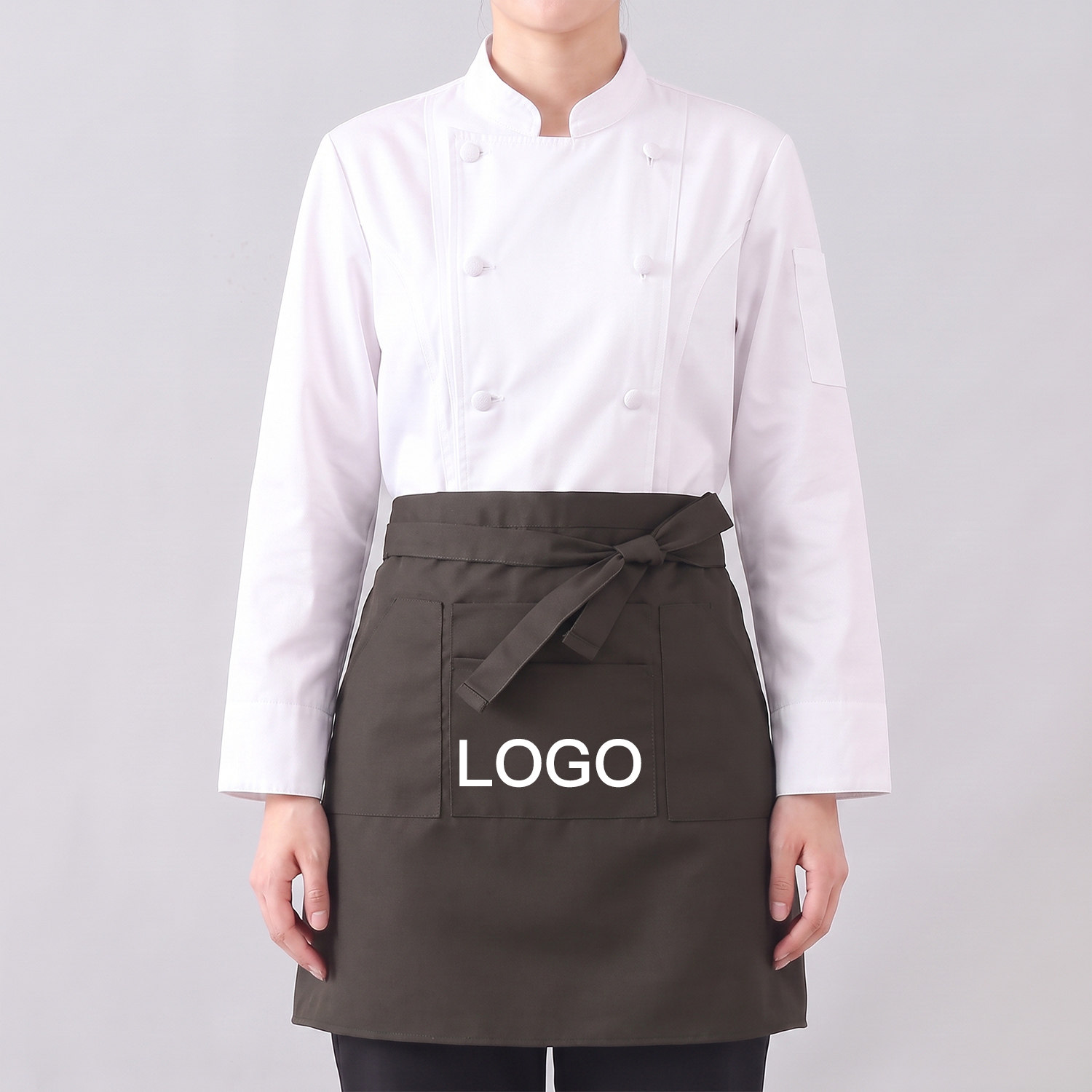 厨房餐饮透气半身围裙定制logo