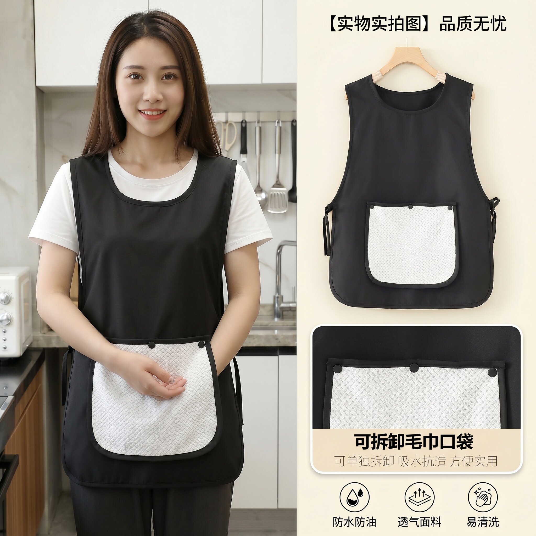 定制logo印字围裙马甲工作服