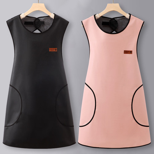 pu皮革防水防油坎肩围裙