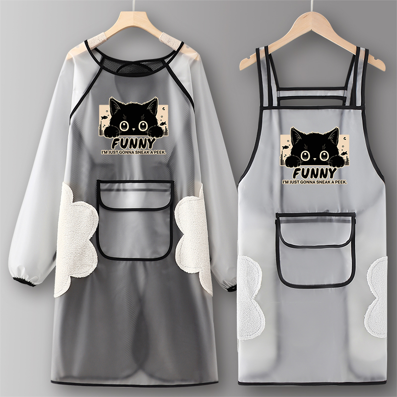 长袖防水罩衣可擦手围裙