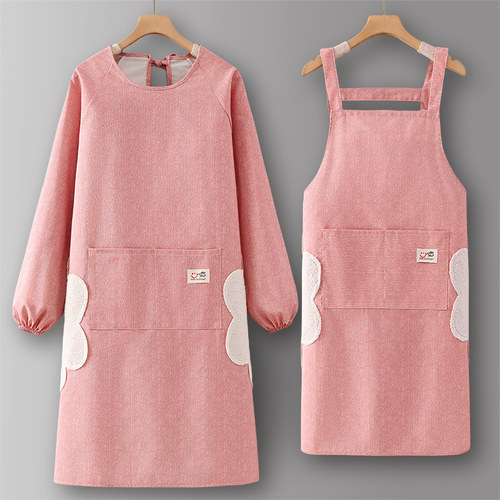长袖定制印字围裙工作服罩衣
