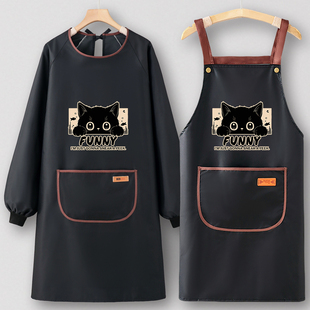 服务员围裙厨房家用防水防油大人工作服罩衣女新款男上班专用定制