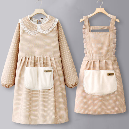 纯棉长袖冬季新款罩衣时尚围裙