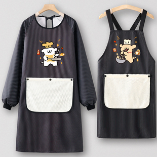 罩衣女新款年轻款工作服男网红劳保围裙厨房家用防水防油上班专用