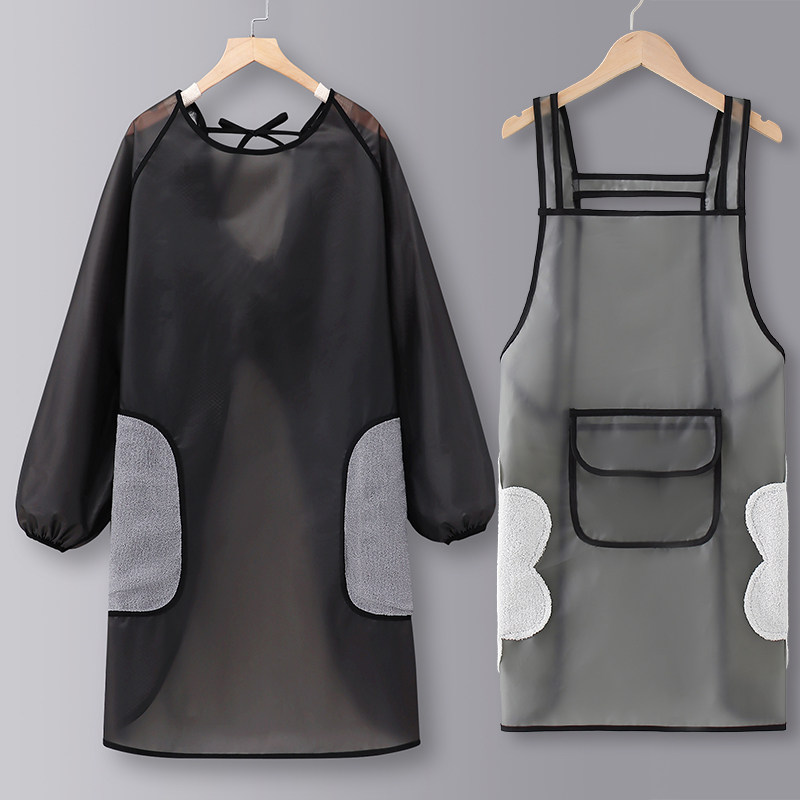 长袖TPU透明罩衣防水围裙
