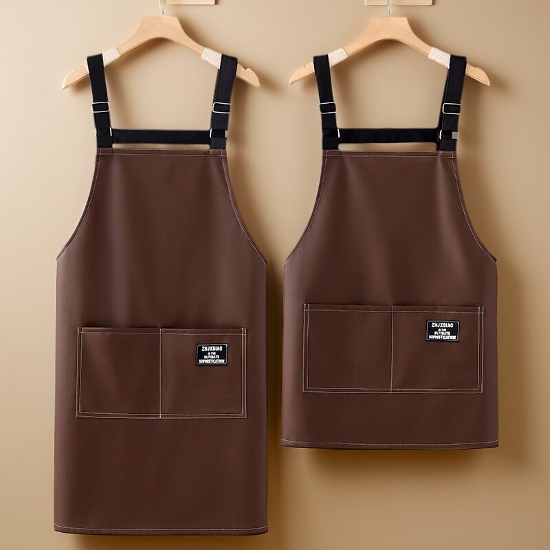 小个子围裙厨房家用2025新款防油防水定制上班专用pu软皮工作服女