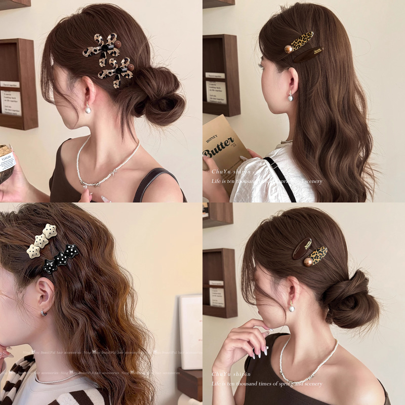 简约蝴蝶结可爱发卡优雅精致网红同款夹子法式设计感甜美发夹