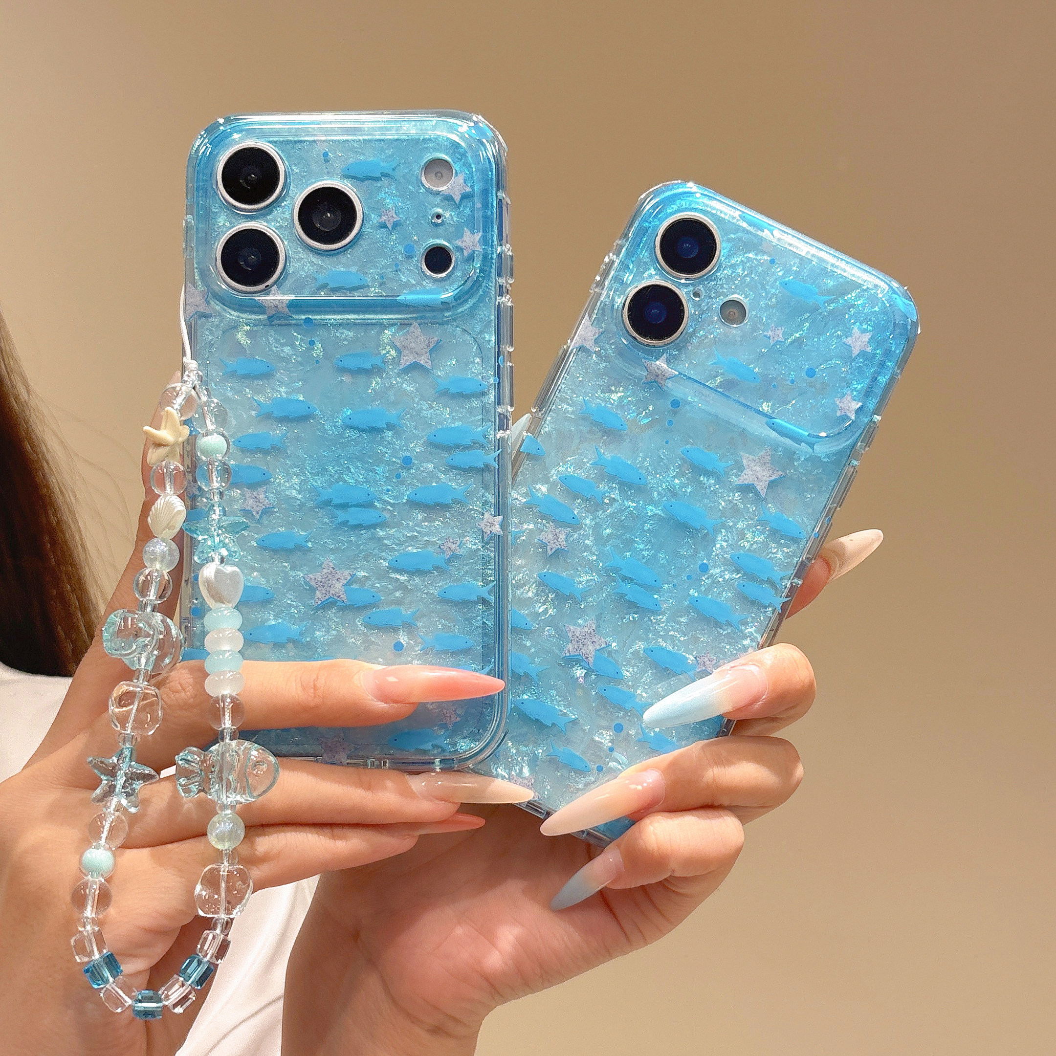 双屋透蓝小鱼儿适用于iPhone17PROMAX手机壳16PRO新款17P创意女款