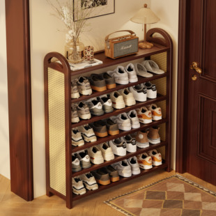 中古风鞋架家用门口多层结实耐用好看小鞋柜轻奢高级感鞋子收纳架