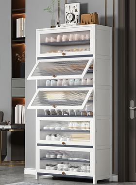 鞋柜子家用门口白色竹防尘鞋架大容量一体置物收纳靠墙经济型小窄