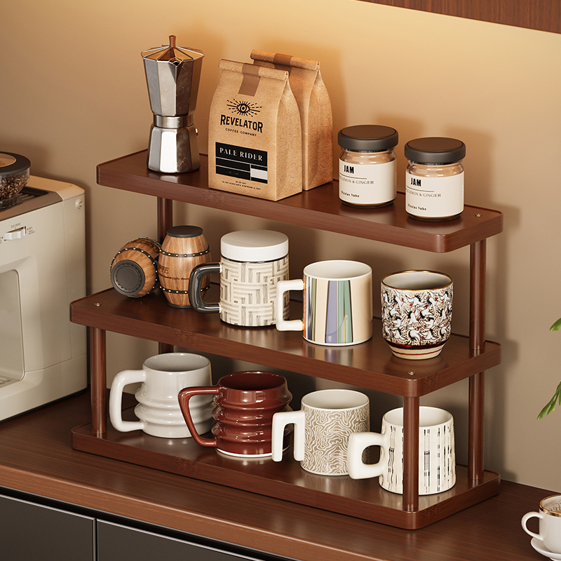 桌面置物架杯子收纳架多层台面咖啡杯马克杯展示架小型放置整理架