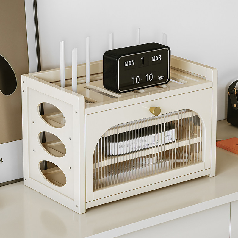 路由器收纳盒wifi客厅家用置物架光猫插线板电线遮挡放置整理神器