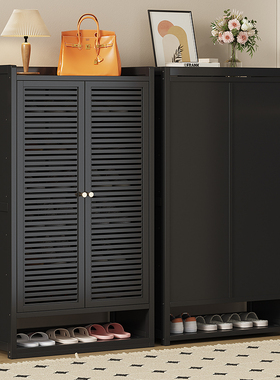 鞋架子多层家用门口小窄入户室内好看多层黑色鞋柜简易结实耐用