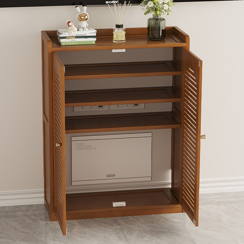 理线器光猫路由器机顶盒收纳柜落地wifi置物架客厅遮丑神器免打孔