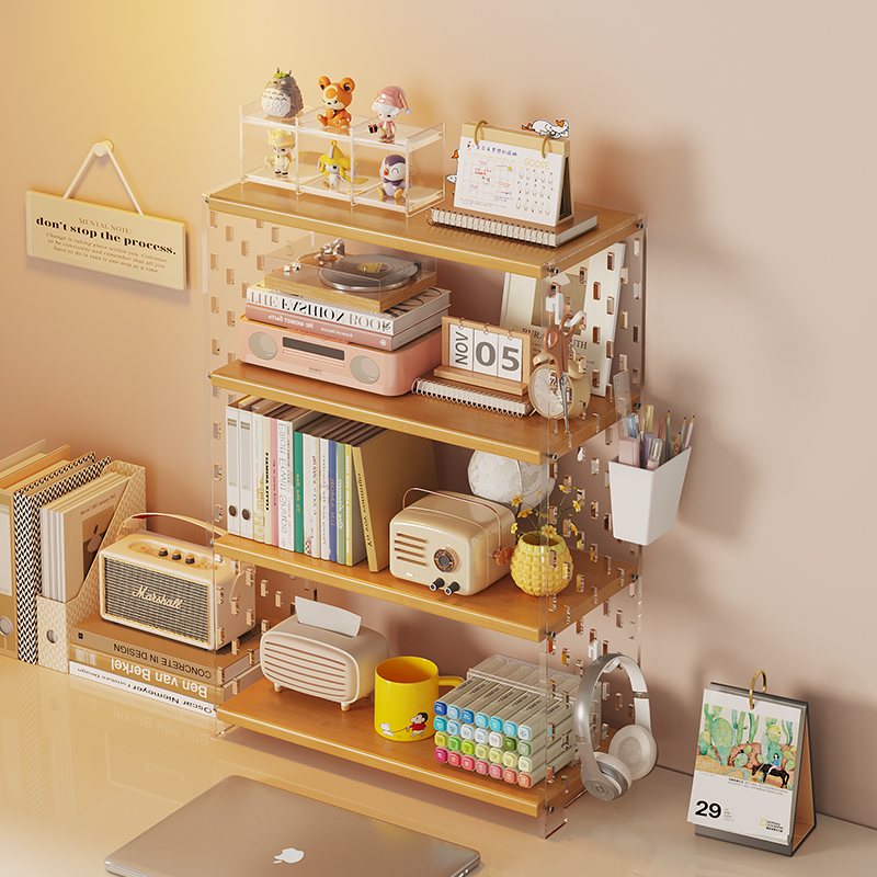 桌面置物架儿童桌上洞洞板书架书桌台面收纳立式多层不占空间新型