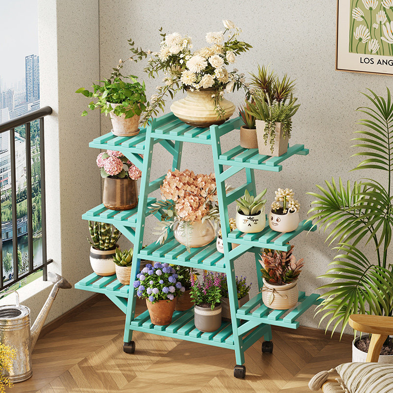 时尚家居阳台置物架落地花架多层可移动家用客厅杂物阳台收纳架