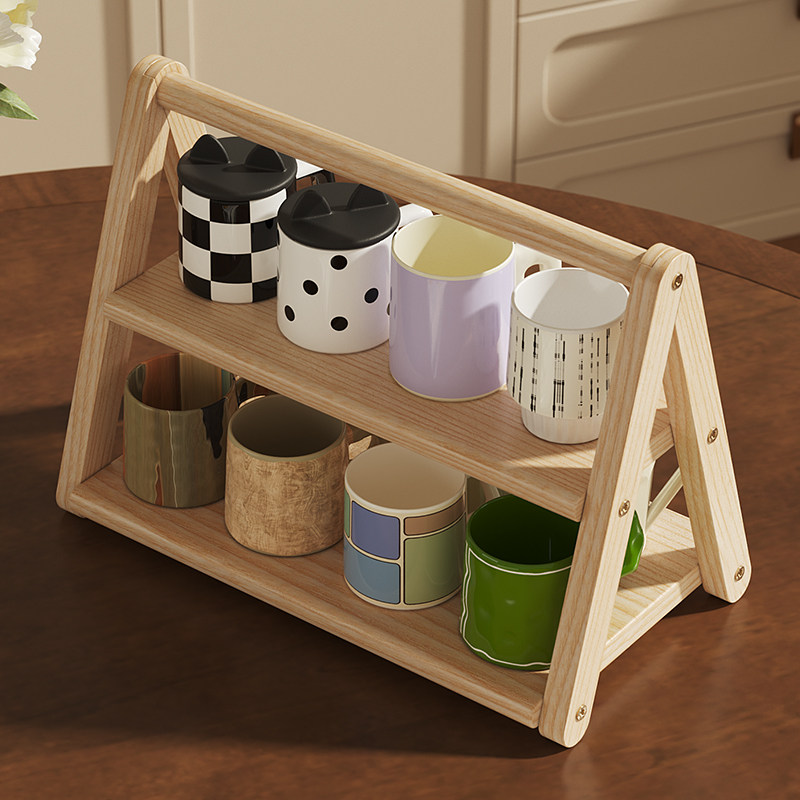 桌面置物架杯子收纳架餐桌台面办公桌上水杯架子茶具茶杯小型杯架