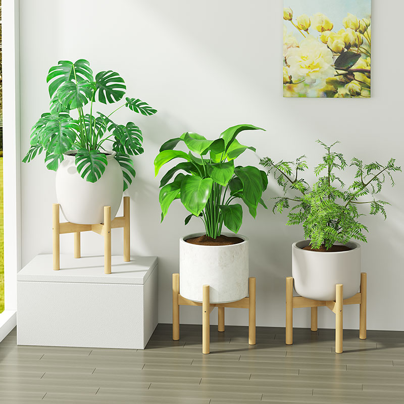 家用楠竹花架阳台室外绿植盆栽架客厅电视旁花盆底托结实耐用支架