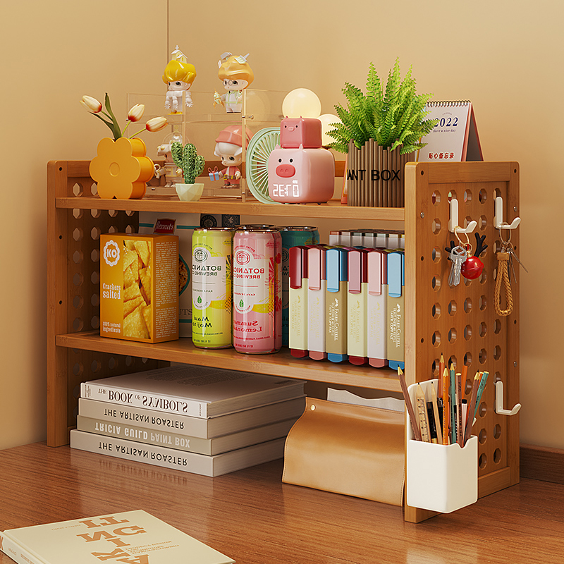 书架一体靠墙可移动桌面置物架