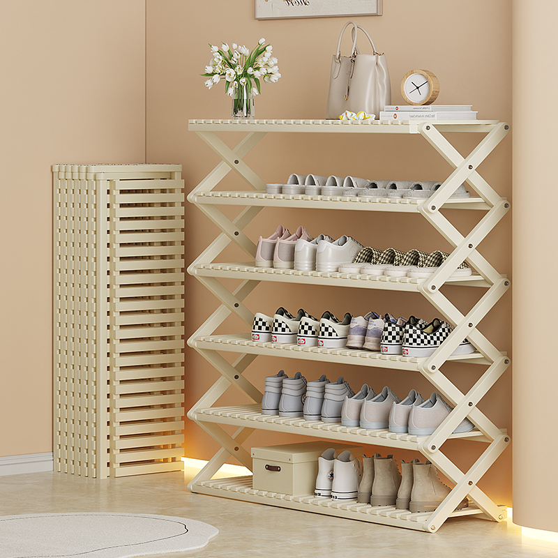 可折叠鞋架小窄门口不占空间简易多层鞋柜免安装轻奢高级感2025新