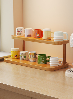 竹中生智杯子收纳置物架桌面放水杯茶杯架子茶具收纳架台面杯架