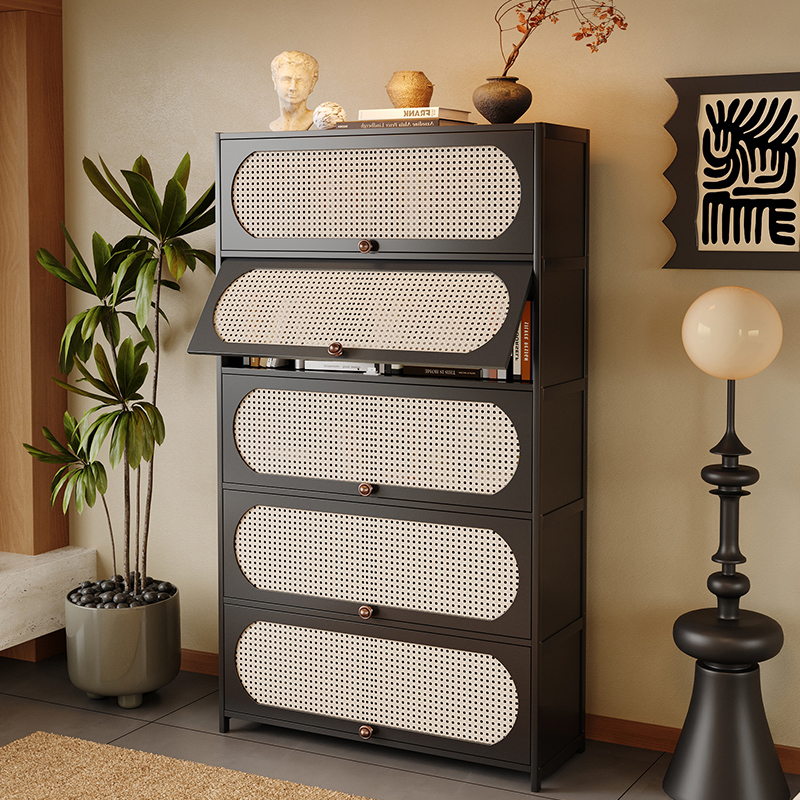 法式复古书柜防尘储物展示柜大容量陈列收纳柜带门电视机侧边立柜