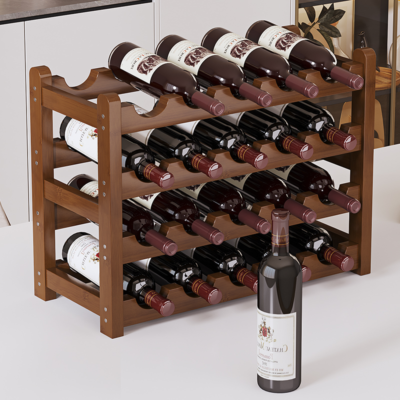 桌面小型红酒葡萄酒置物架多层高脚杯收纳新款2025商用陈列格子架