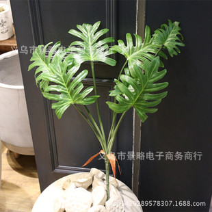精品上市仿真春芋叶仙羽蔓绿绒植物墙配材春羽叶喜林芋厂家