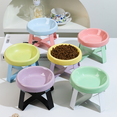 宠物碗猫碗陶瓷猫咪碗护颈高脚碗