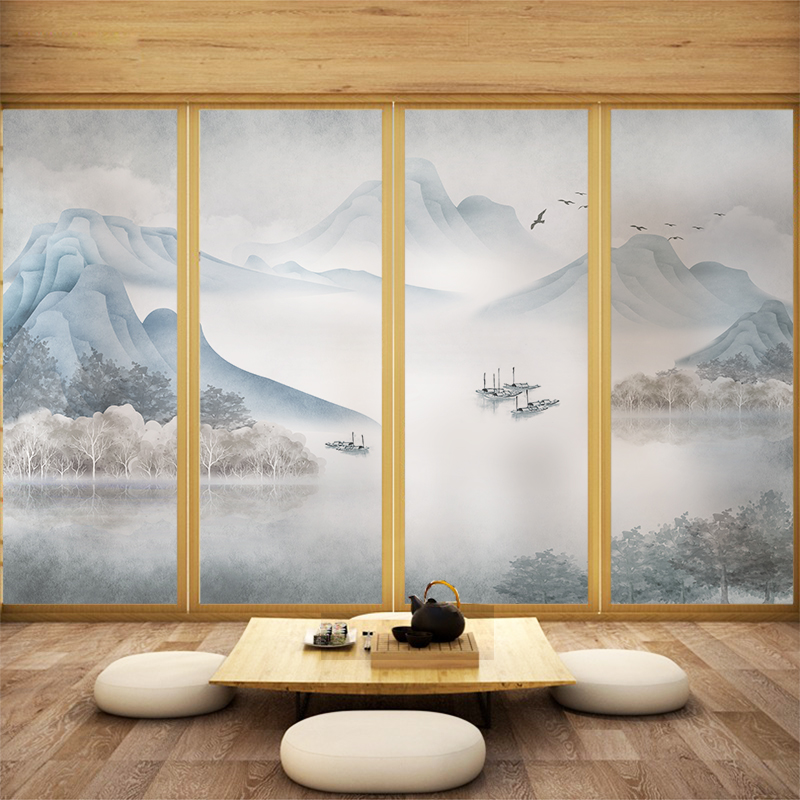 防走光中式透光不透明玻璃贴纸