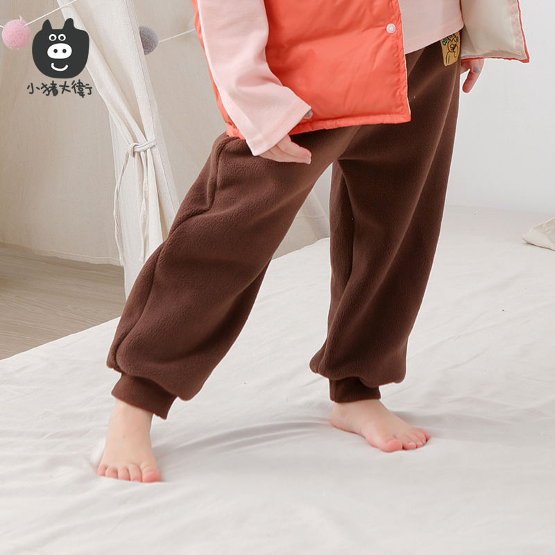 小猪大卫儿童加绒裤子颗粒绒男女宝宝宽松长裤1-3岁 拍2件 39.8元 - 线报酷