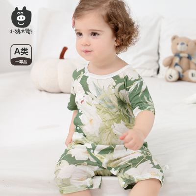 小猪大卫夏季纯棉轻薄连体衣