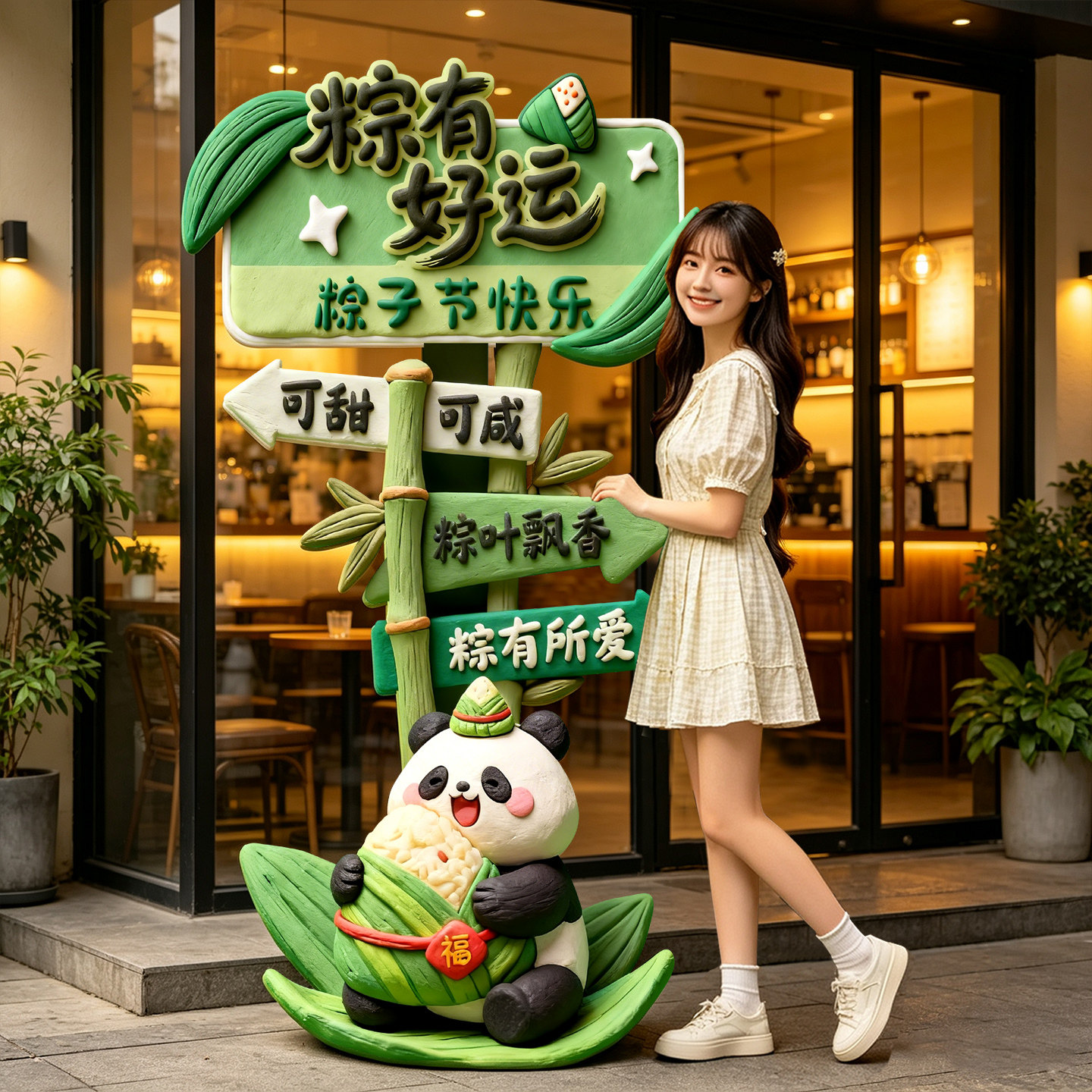 端午节场景布置氛围装饰kt展板拍照框幼儿园商场店铺活动立牌道具