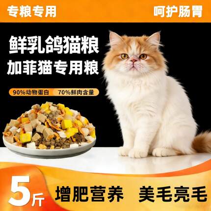 加菲猫专用猫粮20斤10斤5斤幼猫成猫通用型便宜猫粮大包装7满月后