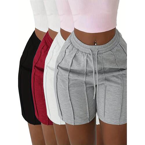 F 71110 Comfortable Drawstring Waist Shorts 运动休闲短裤