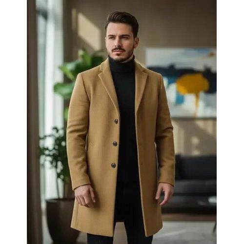 Z 97343 Men Mid-length Trench Coat Woolen羊毛呢风衣