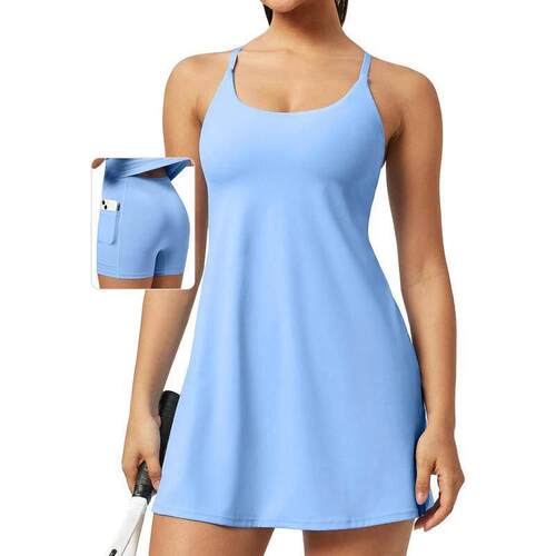 A 38254 Women Active Tennis Dress Easy Workout休闲网球裙