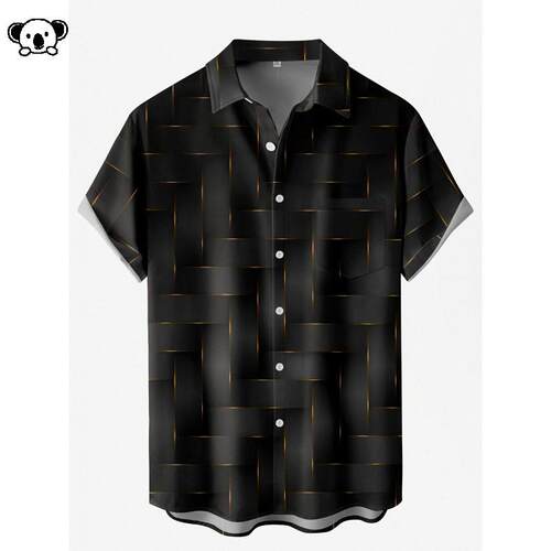 D 94119 Men Casual Shirt 3D Digital Art Print3D数码印花衬衫
