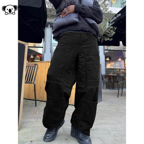 I 71488 Loose Fit Large Pockets Jeans街头嘻哈牛仔裤