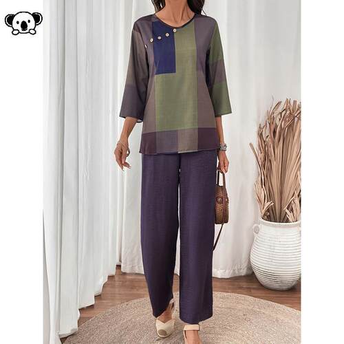 T 24558 Women Spring and Summer Two-Piece Set极简两件套
