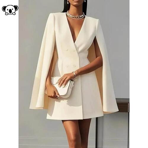 N 69913 Women Autumn Wear Cape Coat Elegant外套大衣