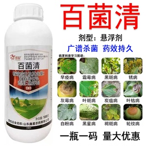 百菌清杀菌剂白粉病霜霉病多菌灵黑斑病疫病果树植物花卉多肉农药