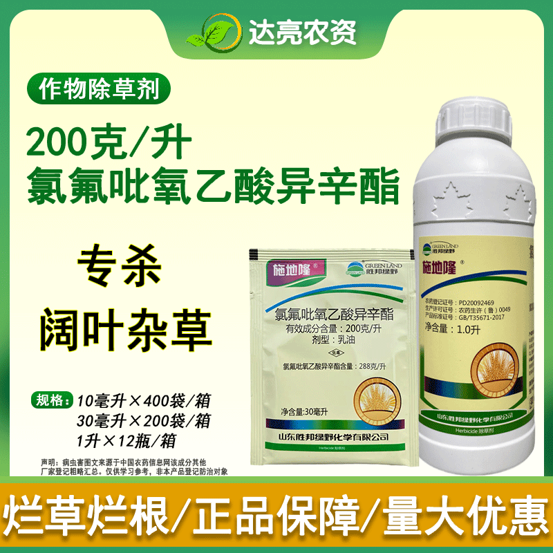 施地隆 氯氟吡氧乙酸异辛酯 水稻草坪小麦田阔叶杂草水花生除草剂