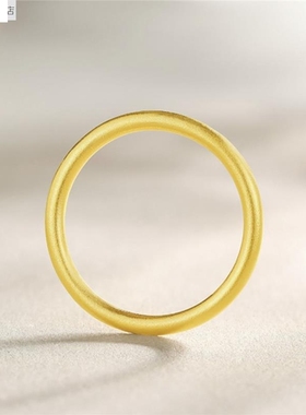 戒指复古磨砂食指戒古法传承金色可叠戴素圈厂家直销百搭