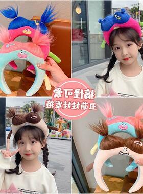 潮流女儿童可爱搞怪头箍小女孩假发辫发箍网红发卡女童头饰不伤发