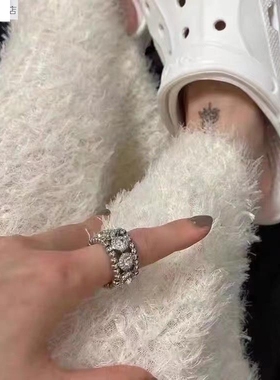 小众设计银色金属弹力复古韩国时髦戒指指环博主推荐百搭