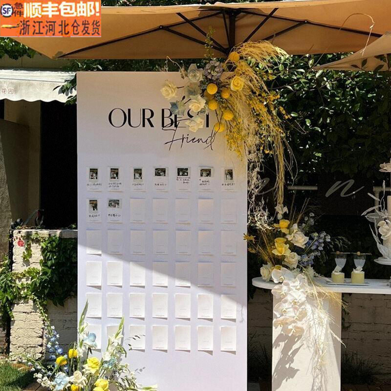 结婚订婚迎宾牌场景布置装饰宴门婚礼用品拍立得照片墙背景墙kt板
